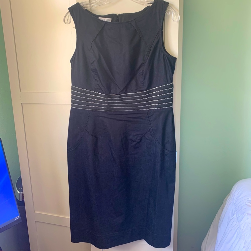 London Times zipper sleeveless shift dress- 12